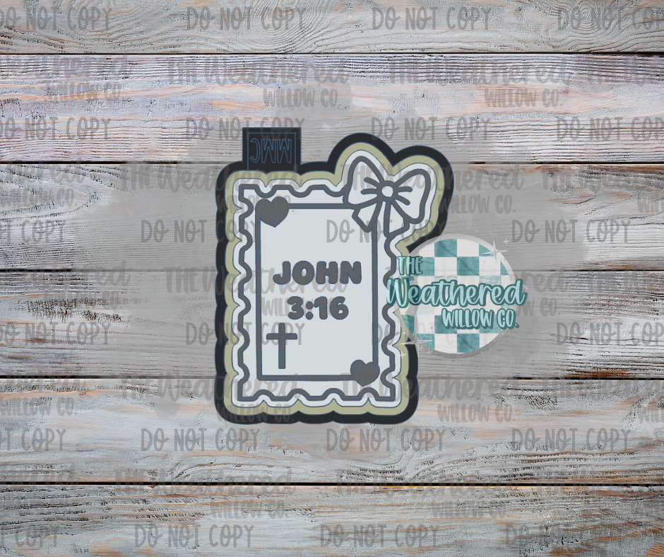 John 3:16 Stamp - Silicone Freshie Mold
