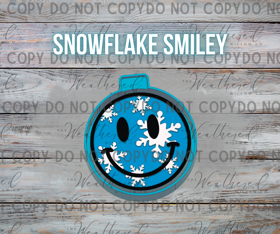 Snowflake Smiley - Silicone Freshie Mold