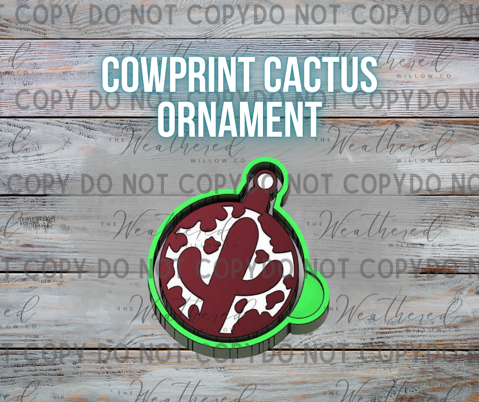 Cow print cactus ornament - Silicone Freshie Mold