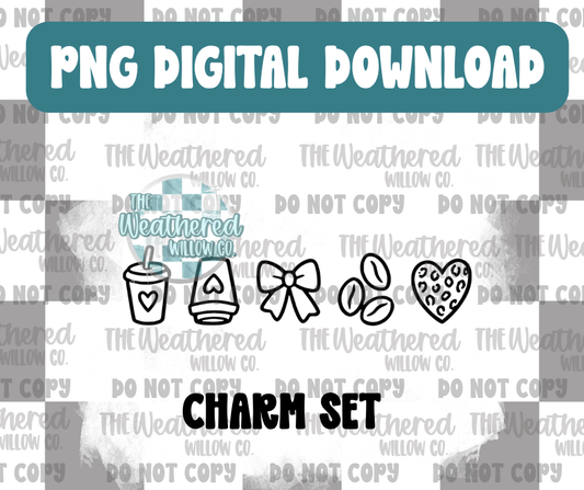 Coffee Charm Set - PNG Digital File Download