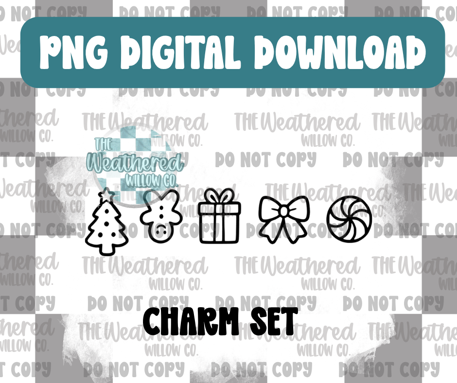 Christmas Charm Set - PNG Digital File Download