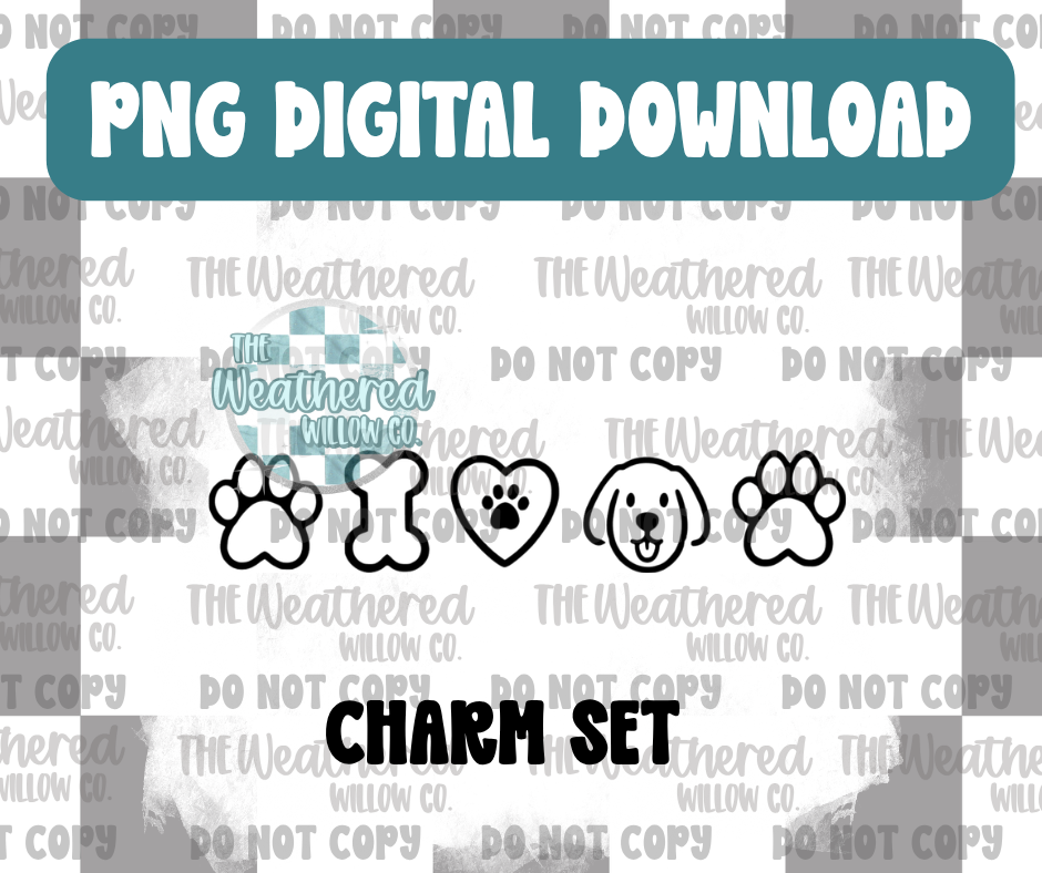 Dog Mom Charm Set - PNG Digital File Download
