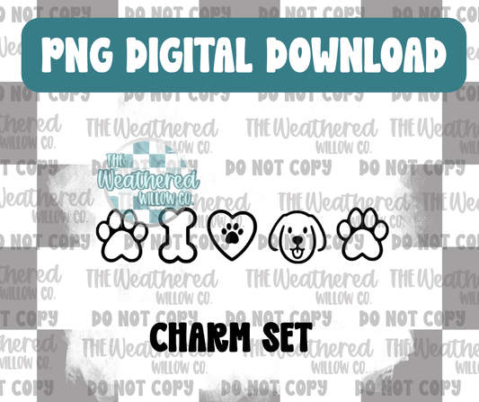 Dog Mom Charm Set - PNG Digital File Download