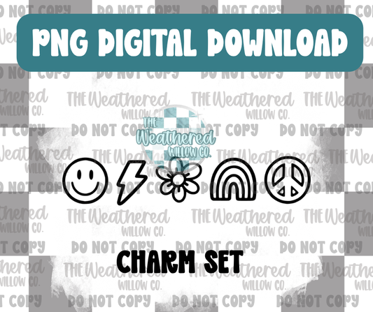Retro Charm Set - PNG Digital File Download