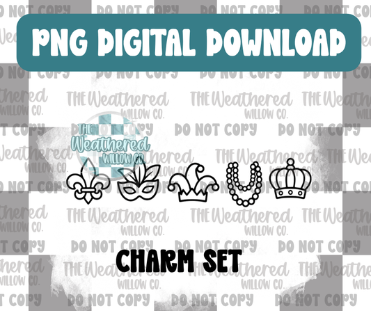 Mardi Gras Charm Set - PNG Digital File Download