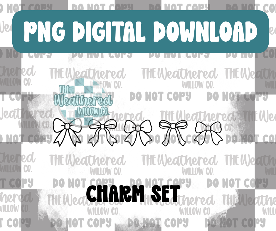 Bow Charm Set - PNG Digital File Download
