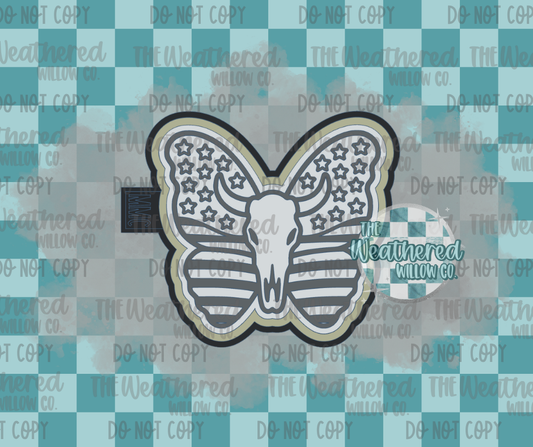 Flag Skull Butterfly - Silicone Freshie Mold
