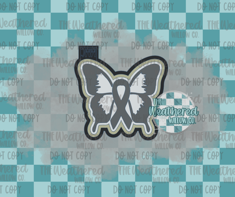 Awareness ribbon butterfly - Silicone Freshie Mold