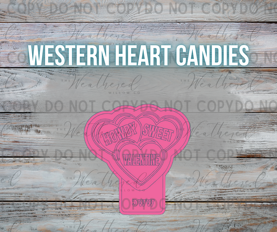 Western Heart Candies - Silicone Freshie Mold