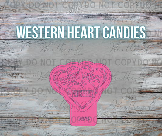 Western Heart Candies - Silicone Freshie Mold