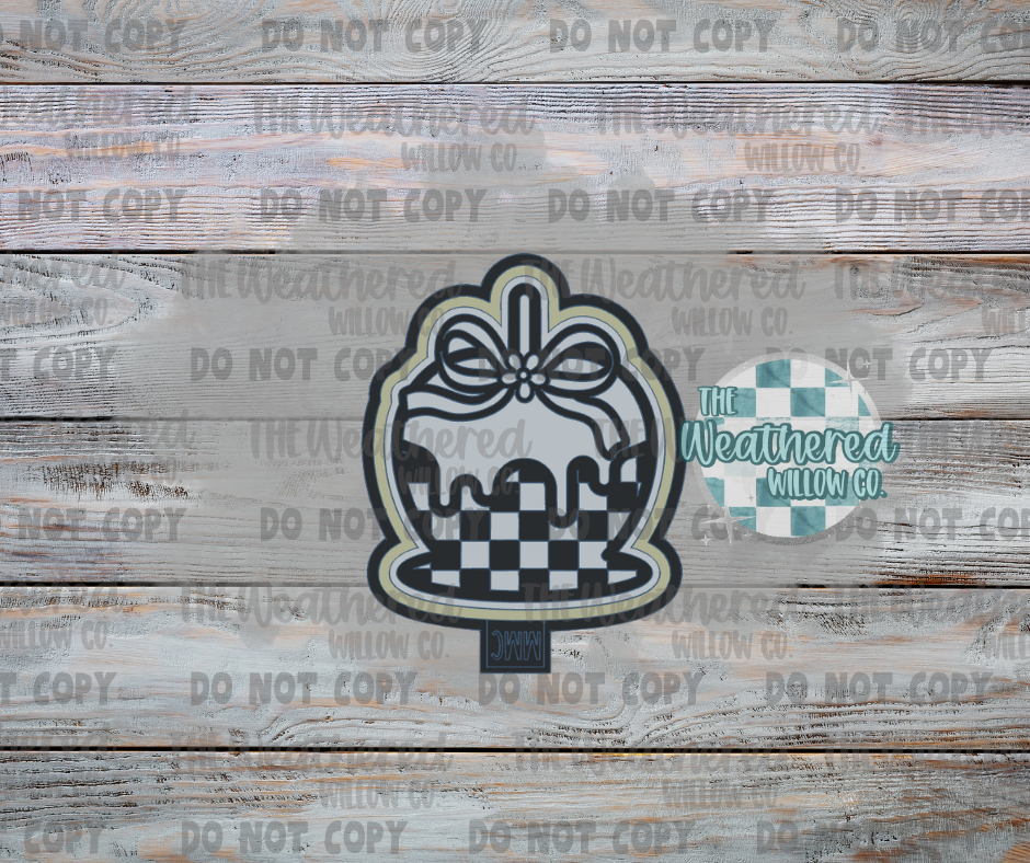 Checkered Candy Apple - Silicone Freshie Mold