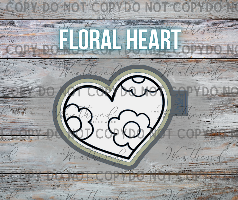 Floral Heart - Silicone Freshie Mold