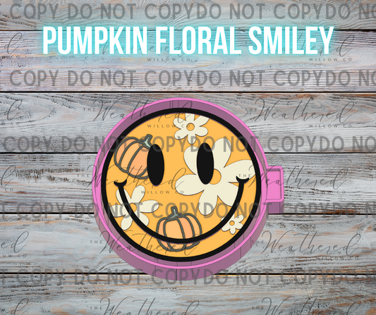 Pumpkin floral Smiley - Silicone Freshie Mold