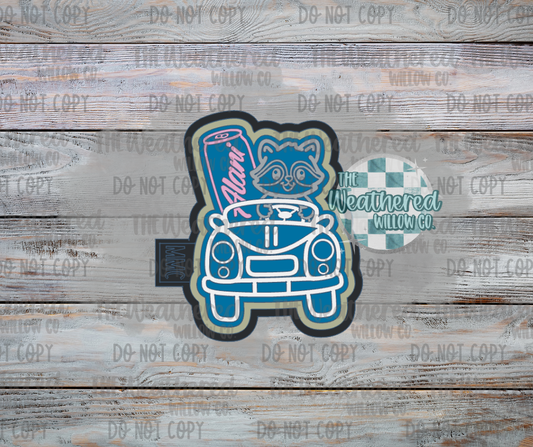 Feral Raccoon Driving - Silicone Freshie Mold