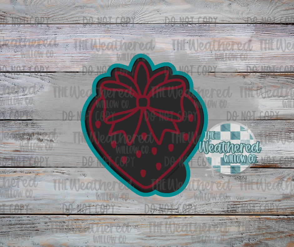 Heart Berry with bow - Silicone Freshie Mold