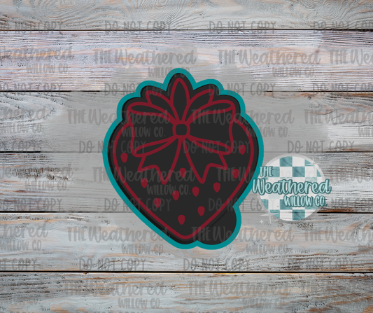 Heart Berry with bow - Silicone Freshie Mold