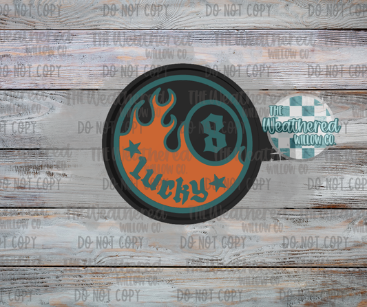 Lucky flames 8ball - Silicone Freshie Mold