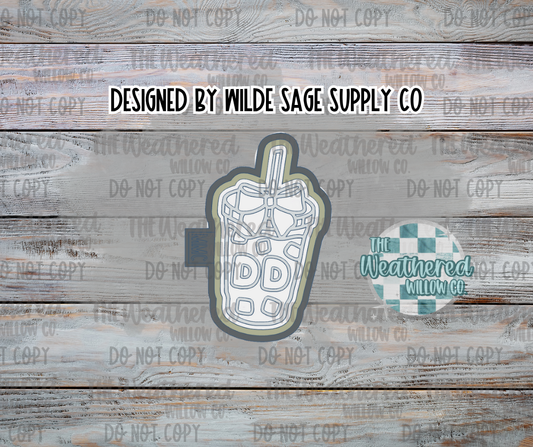 DD Iced Coffee with bow - Silicone Freshie Mold