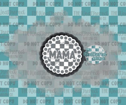 Turquoise checkered mama - Silicone Freshie Mold