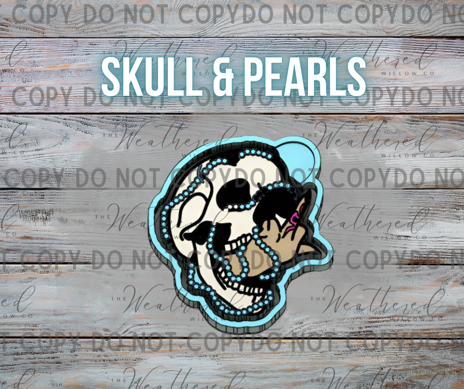 Skull & pearls - Silicone Freshie Mold