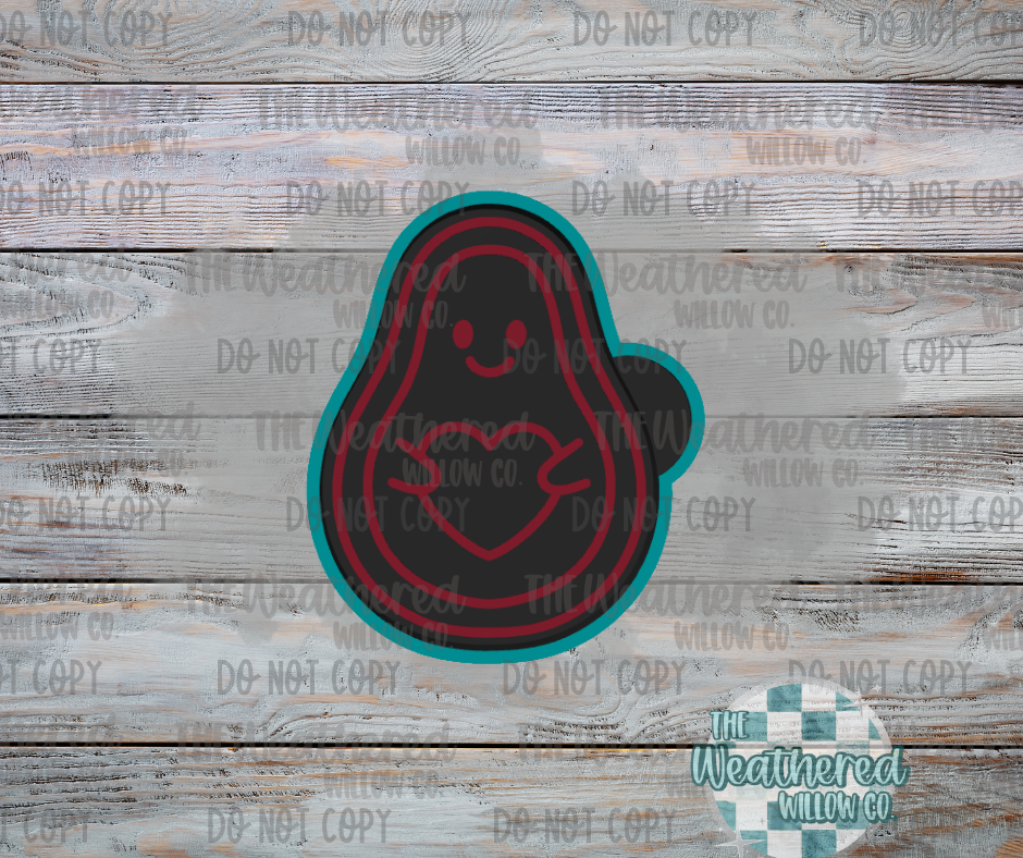 Avocado with heart - Silicone Freshie Mold