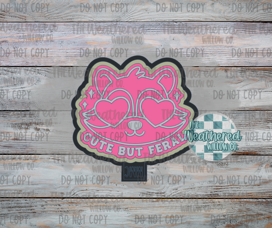 Heart eyes raccoon; cute but feral - Silicone Freshie Mold