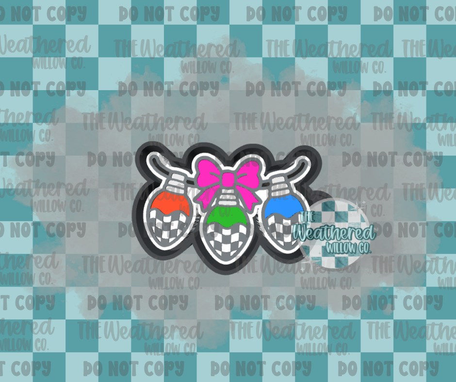 Checkered string lights - Silicone Freshie Mold