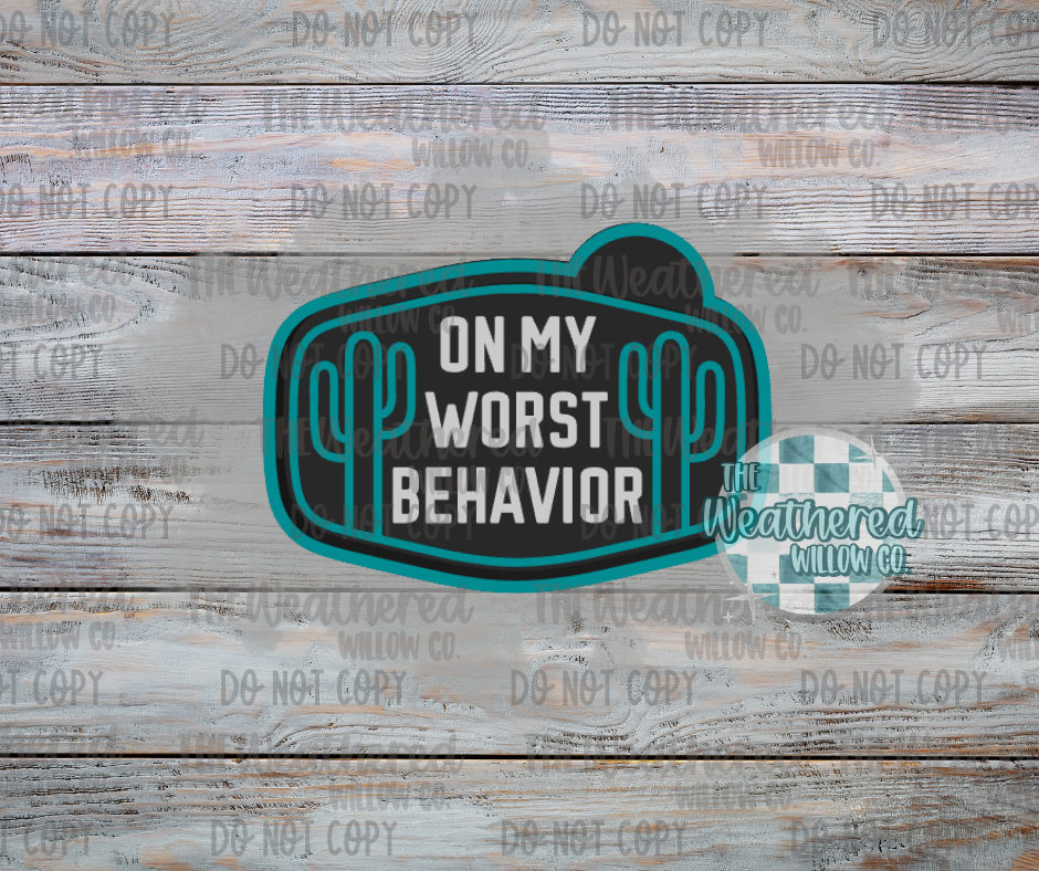 On My Worst Behavior Patch - Silicone Freshie Mold