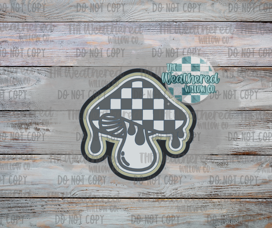 Checkered Drippy Mushroom - Silicone Freshie Mold