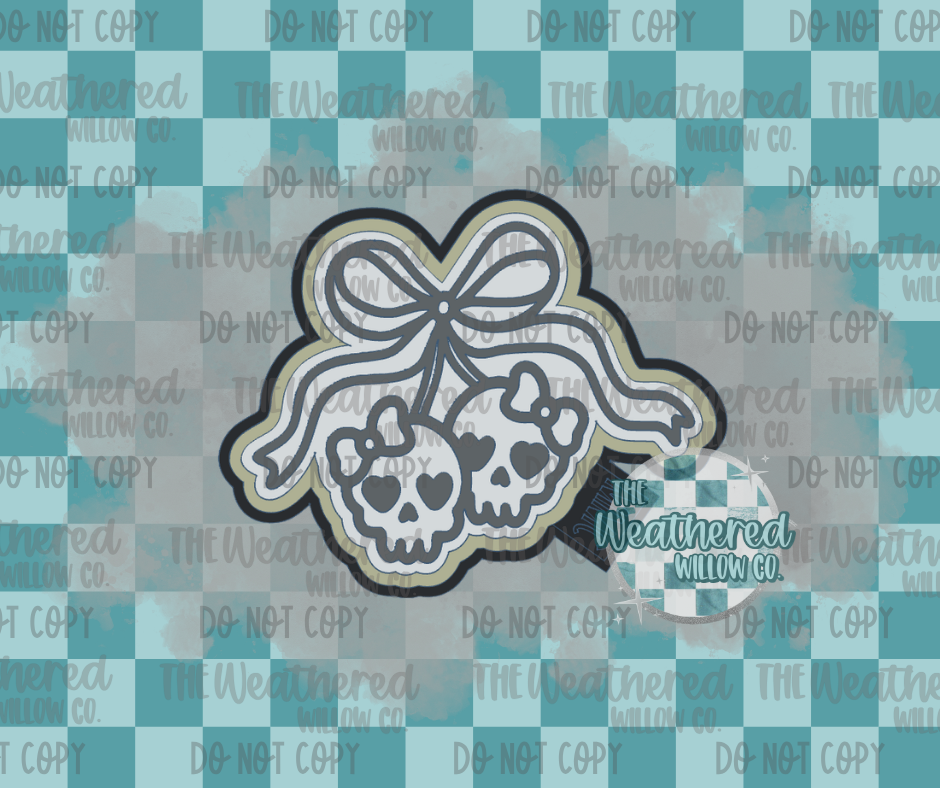 Girly skull cherries - Silicone Freshie Mold