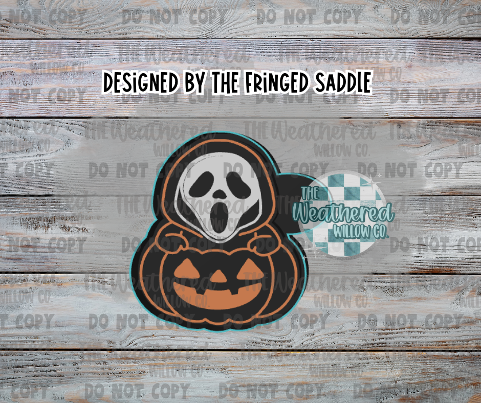 Baby Ghost Face in Pumpkin - Silicone Freshie Mold