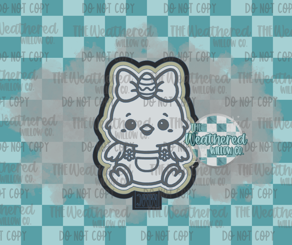 Cute chick in overalls - Silicone Freshie Mold