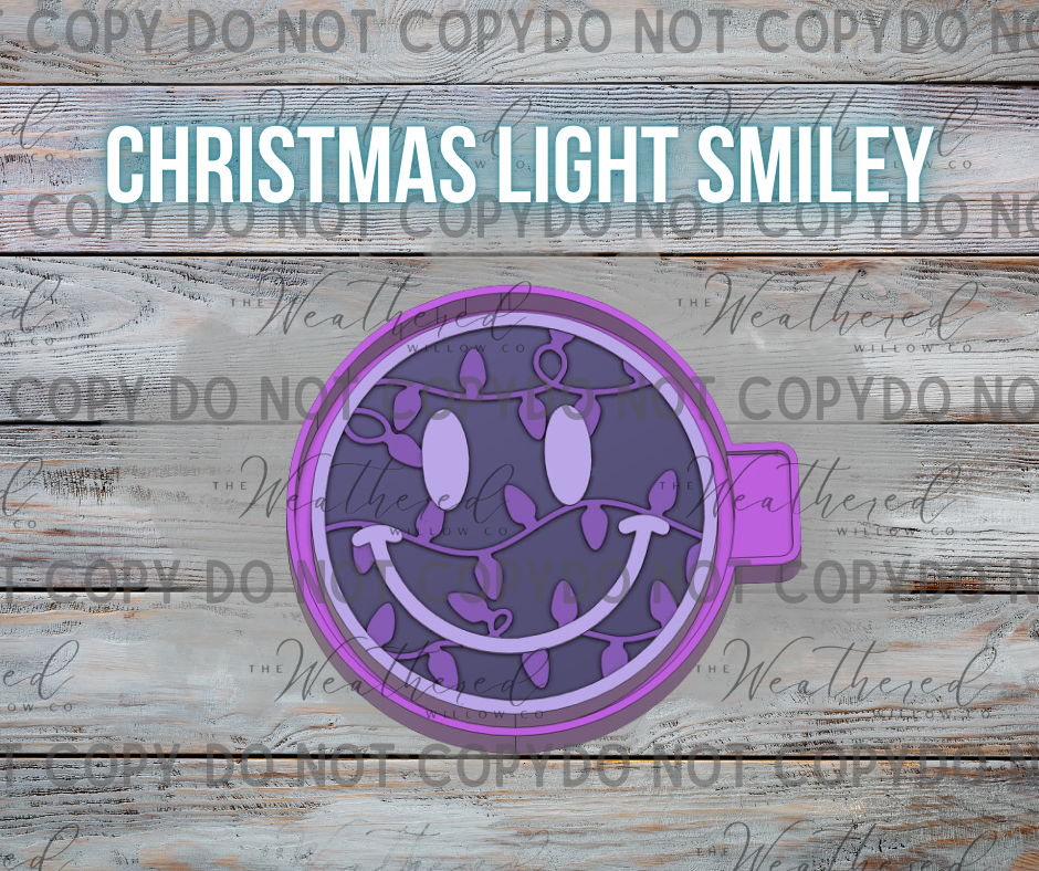 Christmas Lights Smiley - Silicone Freshie Mold