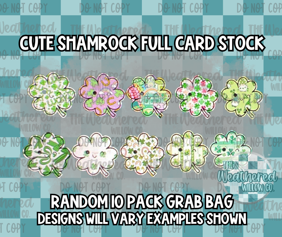Cute Shamrock FULL Card Stock - Premium Cardstock Grab Bag