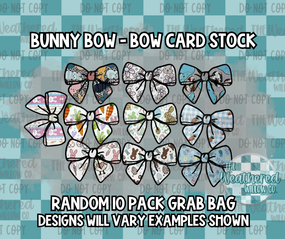 Bunny Bow - Bow Card Stock - Premium Cardstock Grab Bag
