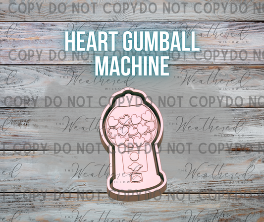 Heart Gumball Machine - Silicone Freshie Mold