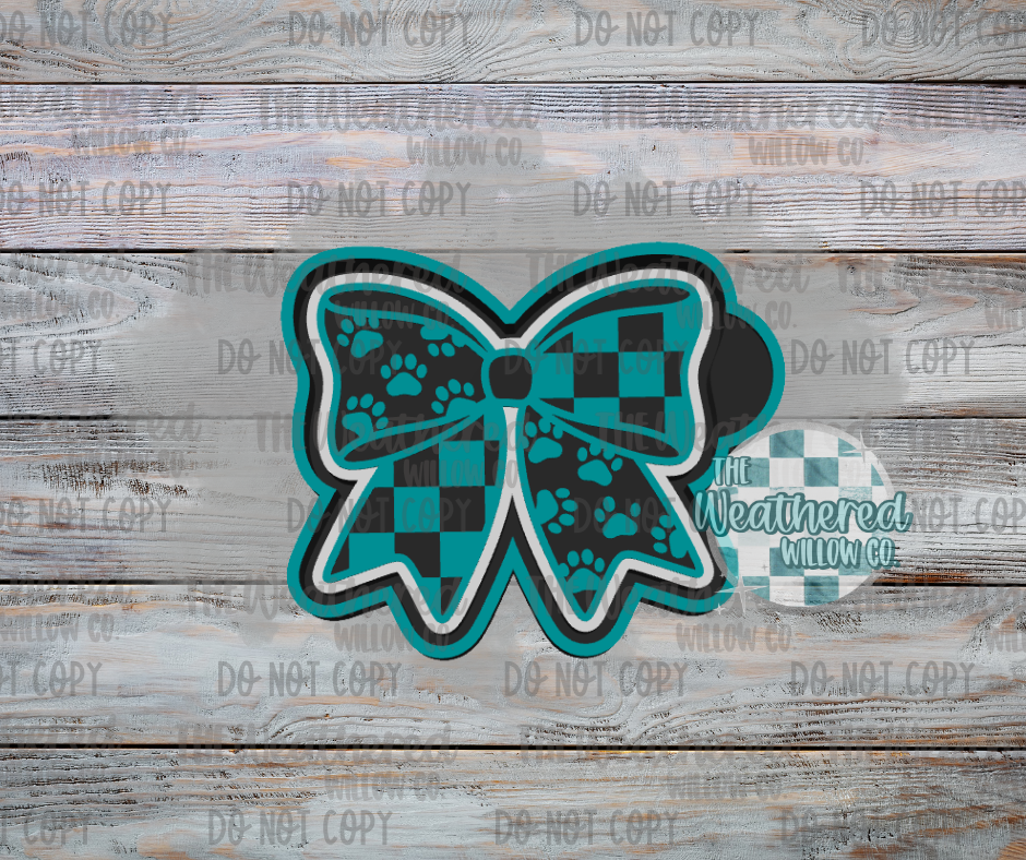 Paw print Bow - Silicone Freshie Mold