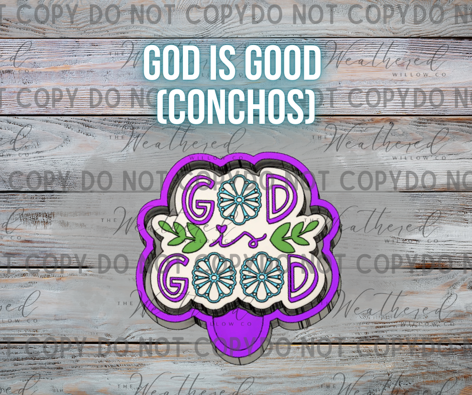 God is good (conchos) - Silicone Freshie Mold