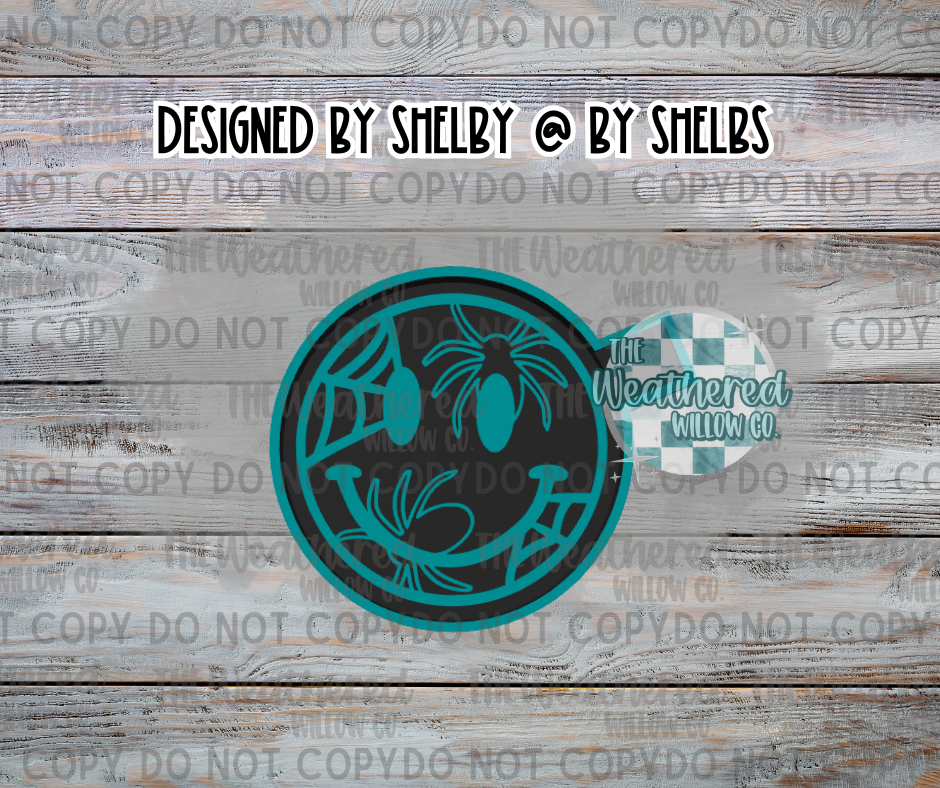 Spider & Web Smiley - Silicone Freshie Mold