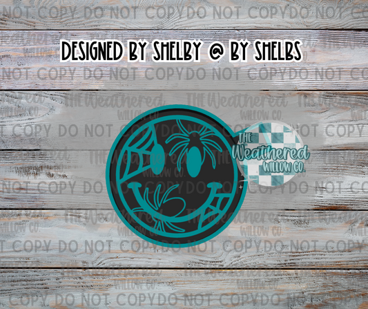 Spider & Web Smiley - Silicone Freshie Mold