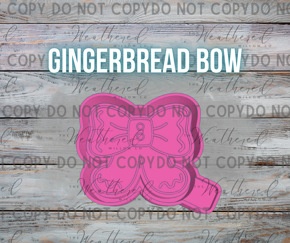 Gingerbread Bow - Silicone Freshie Mold