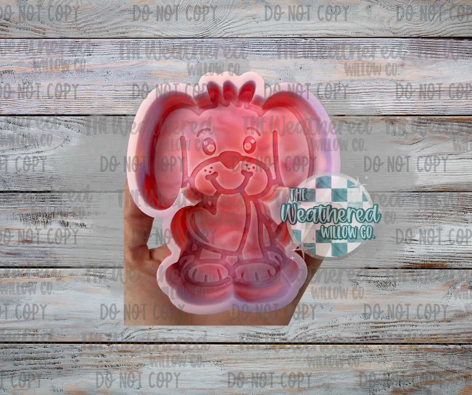 Valentine puppy with heart - Silicone Freshie Mold