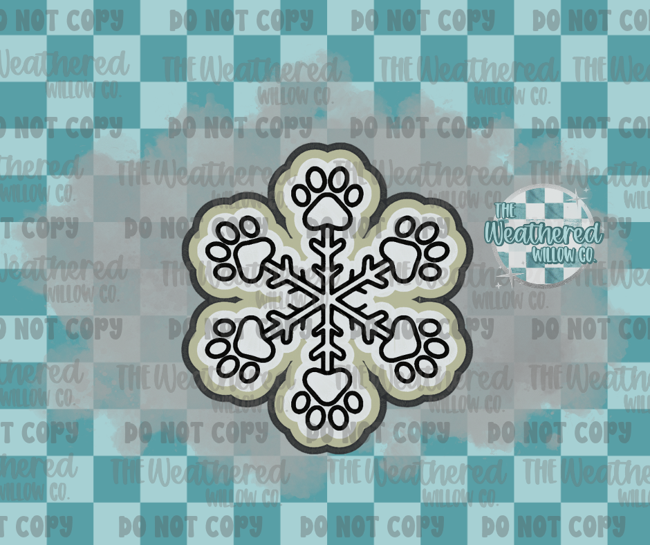 Pawprint snowflake - Silicone Freshie Mold