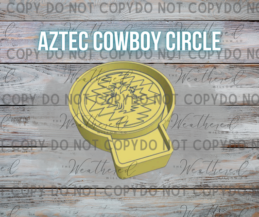 Aztec Cowboy Circle - Silicone Freshie Mold