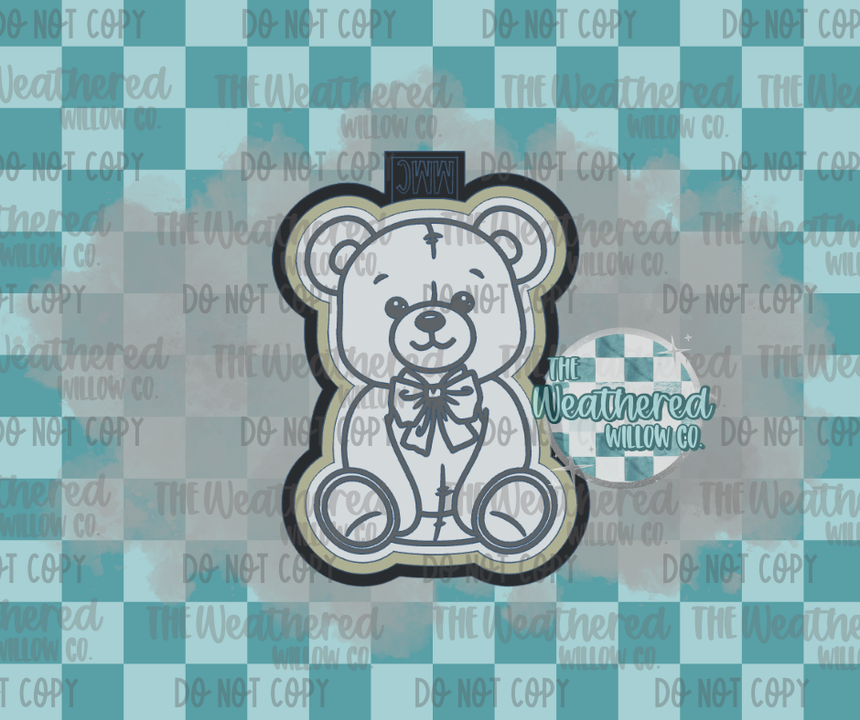 Teddy Bear with bow - Silicone Freshie Mold