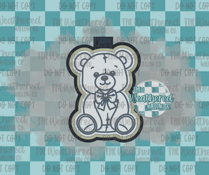 Teddy Bear with bow - Silicone Freshie Mold