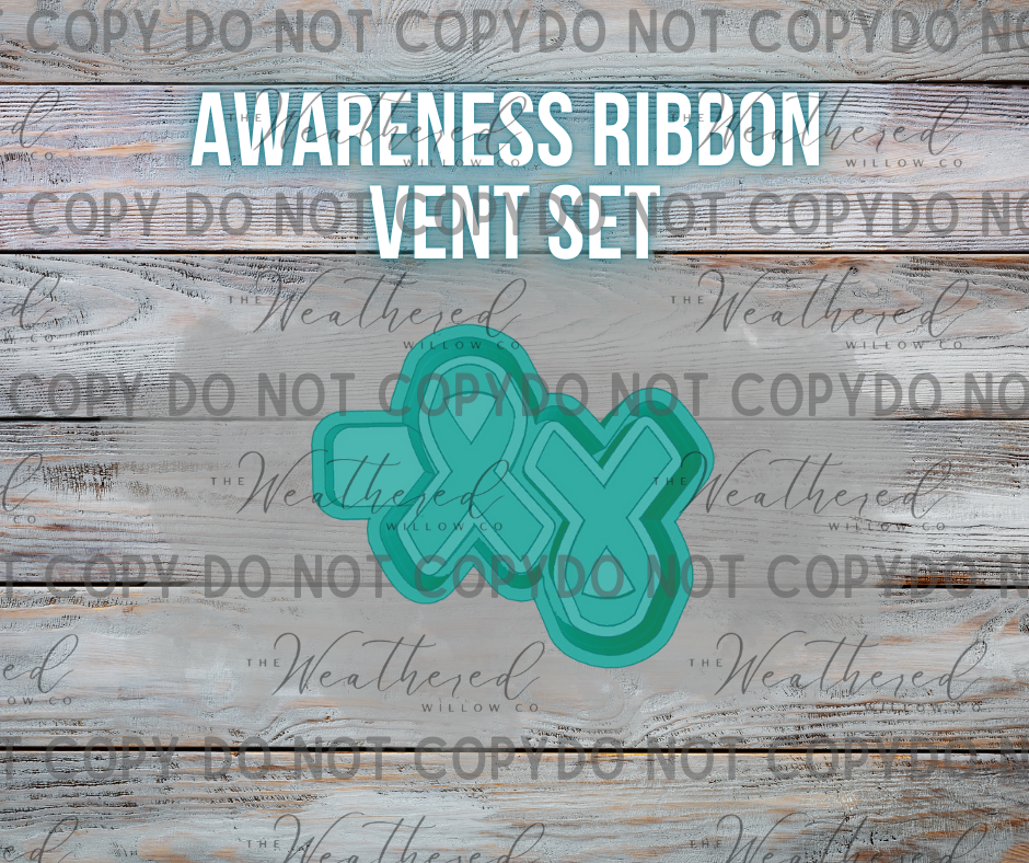 VENT SET; Awareness Ribbon - Silicone Freshie Mold