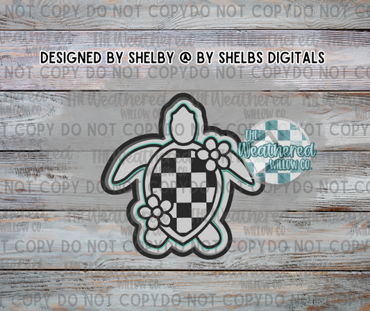 Checkered Turtle - Silicone Freshie Mold