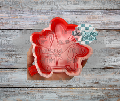 Valentine dachshund - Silicone Freshie Mold