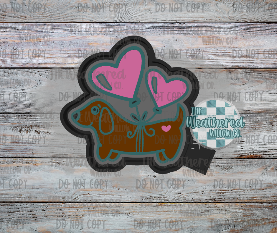 Valentine dachshund - Silicone Freshie Mold